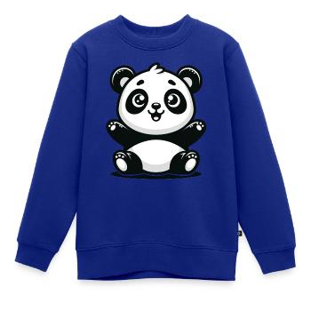 Spielerischer Panda - Niedliches Tierdesign - Kinder Premium Organic Sweatshirt - Royalblau - Vorne - AI Model Kid Female (0cm)