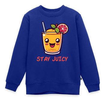 Fruchtiger Saft: bleib saftig - Kinder Premium Organic Sweatshirt - Royalblau - Vorne - AI Model Kid Female (0cm)
