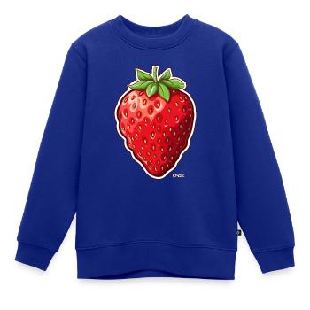 Große, dicke saftige Erdbeere - Kinder Premium Organic Sweatshirt - Royalblau - Vorne - AI Model Kid Female (0cm)