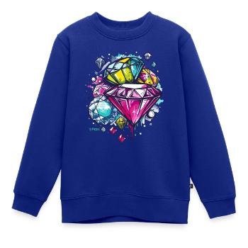 Skizze aus Diamanten, Rubinen und Juwelen - Kinder Premium Organic Sweatshirt - Royalblau - Vorne - AI Model Kid Female (0cm)