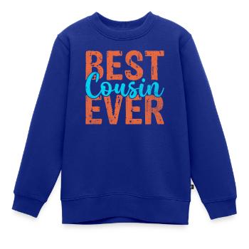Cousin Gifts - Kinder Premium Organic Sweatshirt - Royalblau - Vorne - AI Model Kid Female (0cm)