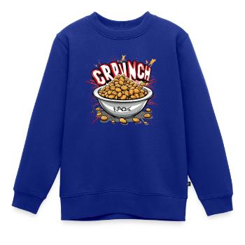 Crunch-Frühstück Flocken in einer Schüssel - Kinder Premium Organic Sweatshirt - Royalblau - Vorne - AI Model Kid Female (0cm)