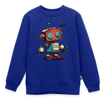 Piep Piep, hier kommt der Cartoon-Roboter - Kinder Premium Organic Sweatshirt - Royalblau - Vorne - AI Model Kid Female (0cm)