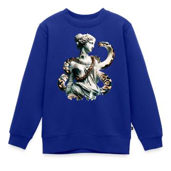 Aphrodite und Schlange mit Double Exposure Effekt - Kinder Premium Organic Sweatshirt - Royalblau - Vorne - AI Model Kid Female (0cm)