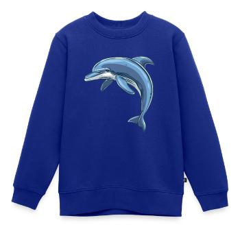 Delfin - Kinder Premium Organic Sweatshirt - Royalblau - Vorne - AI Model Kid Female (0cm)