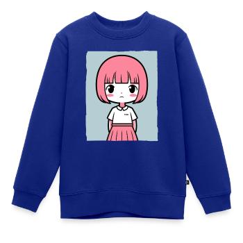 Einfach ein einfaches Mädchen - Kinder Premium Organic Sweatshirt - Royalblau - Vorne - AI Model Kid Female (0cm)