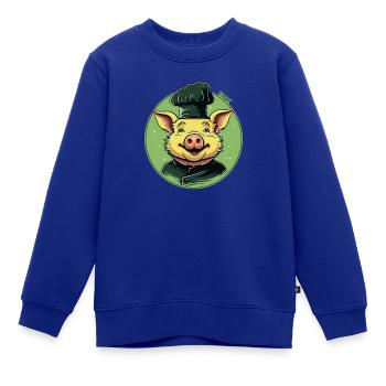 Eine Sau ist das Chefkoch Schwein mit Mütze, Koch - Kinder Premium Organic Sweatshirt - Royalblau - Vorne - AI Model Kid Female (0cm)