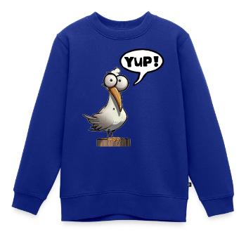 Ja! - Kinder Premium Organic Sweatshirt - Royalblau - Vorne - AI Model Kid Female (0cm)