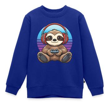 Faultier gaming Retro - Kinder Premium Organic Sweatshirt - Royalblau - Vorne - AI Model Kid Female (0cm)