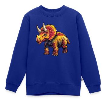 Triceratops - Kinder Premium Organic Sweatshirt - Royalblau - Vorne - AI Model Kid Female (0cm)