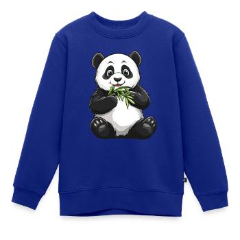 Pandabär mit Bambus - Kinder Premium Organic Sweatshirt - Royalblau - Vorne - AI Model Kid Female (0cm)