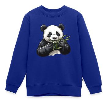 Pandabär mit Bambus - Kinder Premium Organic Sweatshirt - Royalblau - Vorne - AI Model Kid Female (0cm)