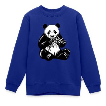 Pandabär mit Bambus - Kinder Premium Organic Sweatshirt - Royalblau - Vorne - AI Model Kid Female (0cm)