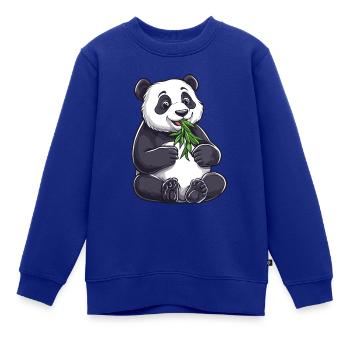 Pandabär mit Bambus - Kinder Premium Organic Sweatshirt - Royalblau - Vorne - AI Model Kid Female (0cm)
