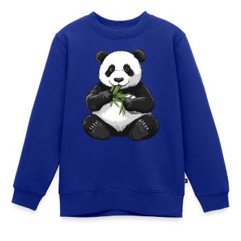 Pandabär mit Bambus - Kinder Premium Organic Sweatshirt - Royalblau - Vorne - AI Model Kid Female (0cm)