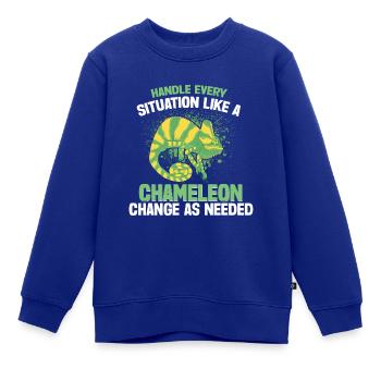 Chameleon Gifts - Kinder Premium Organic Sweatshirt - Royalblau - Vorne - AI Model Kid Female (0cm)