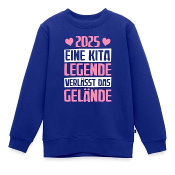 Eine Kita Legende Kita Abgänger 2025 - Kinder Premium Organic Sweatshirt - Royalblau - Vorne - AI Model Kid Female (0cm)
