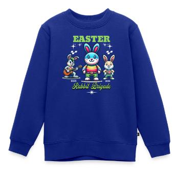 Osterhasen Brigade - Easter Rabbit Brigade - Kinder Premium Organic Sweatshirt - Royalblau - Vorne - AI Model Kid Female (0cm)