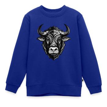 Bulle Kopf Taurus - Kinder Premium Organic Sweatshirt - Royalblau - Vorne - AI Model Kid Female (0cm)