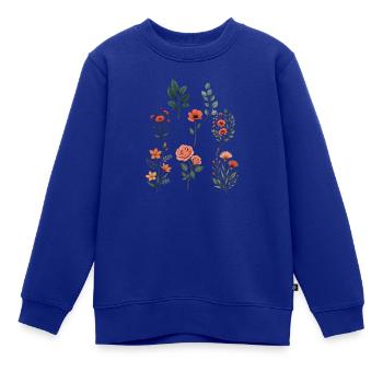 Verschiedene florale botanische Sets - Kinder Premium Organic Sweatshirt - Royalblau - Vorne - AI Model Kid Female (0cm)