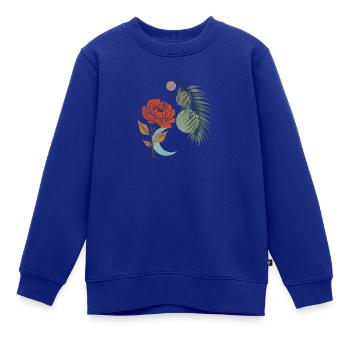 Botanische Mondblütenharmonie - Kinder Premium Organic Sweatshirt - Royalblau - Vorne - AI Model Kid Female (0cm)