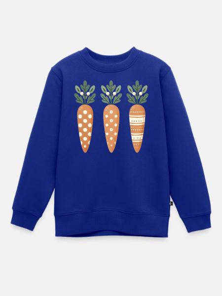 Niedliche Ostern Karottenmuster - Kinder Premium Organic Sweatshirt - Royalblau