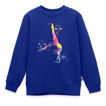 Gymnastik Mädchen – Bunt und kraftvoll - Kinder Premium Organic Sweatshirt - Royalblau - Vorne - AI Model Kid Female (0cm)