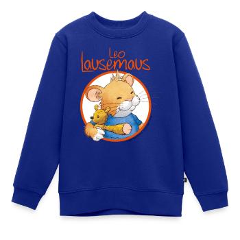 Leo Lausemaus Logo - Kinder Premium Organic Sweatshirt - Royalblau - Vorne - AI Model Kid Female (0cm)