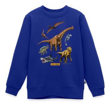 T-Rex World Dinosaurier Tyrannosaurus Gruppe - Kinder Premium Organic Sweatshirt - Royalblau - Vorne - AI Model Kid Female (0cm)
