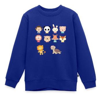 Tiere - Kinder Premium Organic Sweatshirt - Royalblau - Vorne - AI Model Kid Female (0cm)