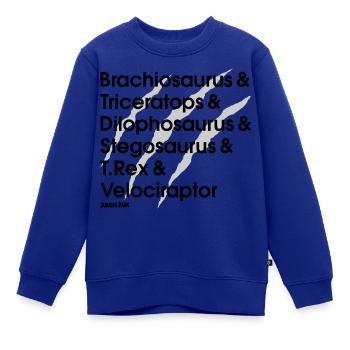 Jurassic Park Dinosaurier Namen Latein - Kinder Premium Organic Sweatshirt - Royalblau - Vorne - AI Model Kid Female (0cm)