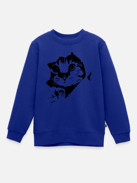 Katze - Kinder Premium Organic Sweatshirt - Royalblau