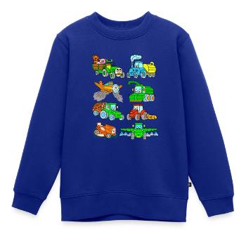 Traktoren Landmaschinen Bauernhof-Fahrzeuge - Kinder Premium Organic Sweatshirt - Royalblau - Vorne - AI Model Kid Female (0cm)