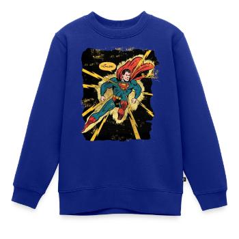 DC Comics Originals Superman Retro Cover - Kinder Premium Organic Sweatshirt - Royalblau - Vorne - AI Model Kid Female (0cm)