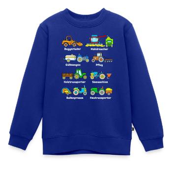 Beliebte Traktoren und Landmaschinen - Kinder Premium Organic Sweatshirt - Royalblau - Vorne - AI Model Kid Female (0cm)