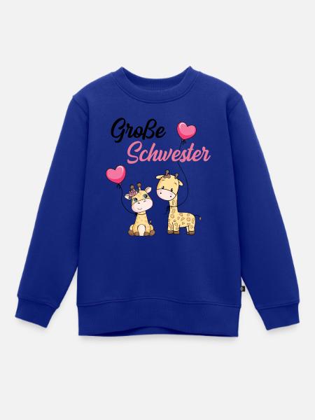 Große Schwester Giraffe - Kinder Premium Organic Sweatshirt - Royalblau