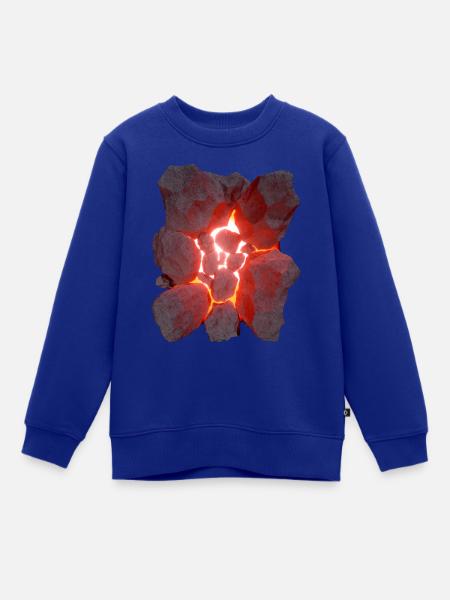 Vulkan 3D Effekt Glühende Lava - Kinder Premium Organic Sweatshirt - Royalblau