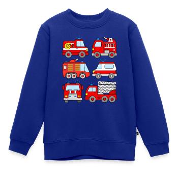Feuerwehr Kinder Jungen Autos - Kinder Premium Organic Sweatshirt - Royalblau - Vorne - AI Model Kid Female (0cm)