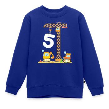 Kran Baustelle Bagger 5 Jahre Kinder Geburtstag - Kinder Premium Organic Sweatshirt - Royalblau - Vorne - AI Model Kid Female (0cm)