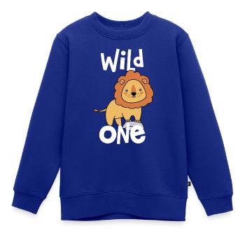 Wild One Löwe 1. Geburtstag Löwenkostüm - Kinder Premium Organic Sweatshirt - Royalblau - Vorne - AI Model Kid Female (0cm)