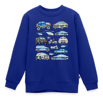 Polizeiauto Kinder Polizei Motorrad Hubschrauber - Kinder Premium Organic Sweatshirt - Royalblau - Vorne - AI Model Kid Female (0cm)