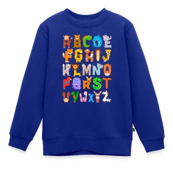 Tieralphabet Tier ABC Alphabet lernen Tiere Kinder - Kinder Premium Organic Sweatshirt - Royalblau - Vorne - AI Model Kid Female (0cm)
