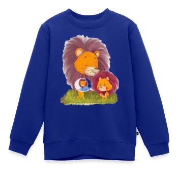 Lio Löwe und Mama Löwe - Kinder Premium Organic Sweatshirt - Royalblau - Vorne - AI Model Kid Female (0cm)