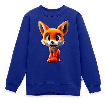 Fuchs mit großen Kulleraugen - Kinder Premium Organic Sweatshirt - Royalblau - Vorne - AI Model Kid Female (0cm)