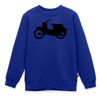Simson Schwalbe Silhouette - Kinder Premium Organic Sweatshirt - Royalblau - Vorne - AI Model Kid Female (0cm)