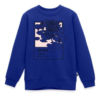 Seerose Akiko - Kinder Premium Organic Sweatshirt - Royalblau - Vorne - AI Model Kid Female (0cm)