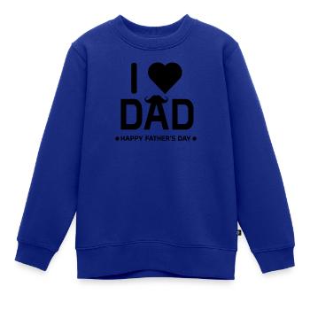 I love dad - Kinder Premium Organic Sweatshirt - Royalblau - Vorne - AI Model Kid Female (0cm)