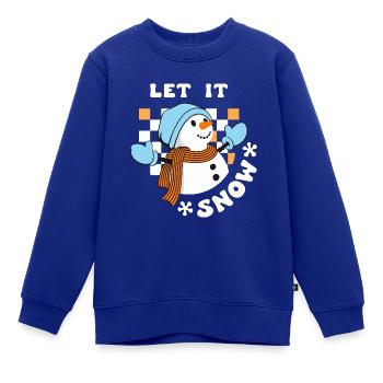 Let it Snow Schneemann Winter - Kinder Premium Organic Sweatshirt - Royalblau - Vorne - AI Model Kid Female (0cm)