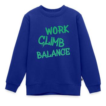work climb balance - Kinder Premium Organic Sweatshirt - Royalblau - Vorne - AI Model Kid Female (0cm)