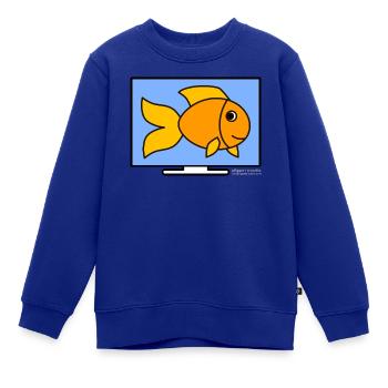 Bildschirm mit Goldfisch v00 - Kinder Premium Organic Sweatshirt - Royalblau - Vorne - AI Model Kid Female (0cm)